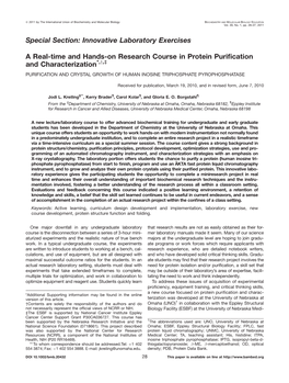 A Realtime and Handson Research Course in Protein
