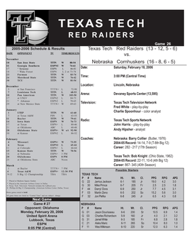 Centenary Game Notes