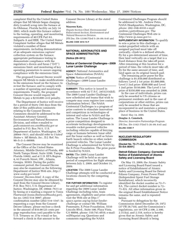 Federal Register/Vol. 74, No. 100/Wednesday, May 27, 2009