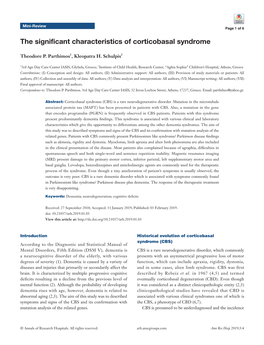 The Significant Characteristics of Corticobasal Syndrome