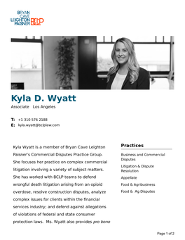 Kyla D. Wyatt Associate Los Angeles