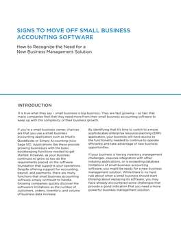 Signs to Move Off Small Business Accounting Software