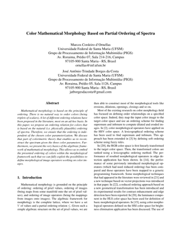 Color Mathematical Morphology Based on Partial Ordering of Spectra