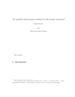 Are Quantile Risk Measures Suitable for Risk-Transfer Decisions?∗