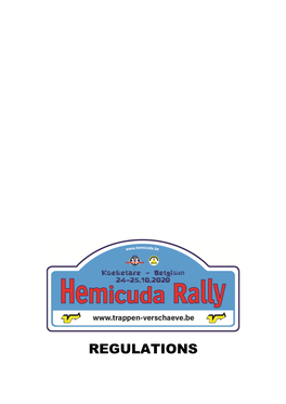 Hemicuda Rally 2020 1 Van 9 Extract of the Regulations 20Th Hemicuda Rally - Koekelare 24 and 25 October 2020