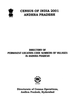 Directory of Permanent Location Code Numbers of Villages in Andhra Pradesh