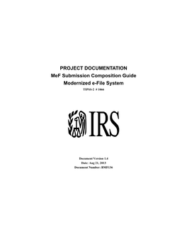 PROJECT DOCUMENTATION Mef Submission Composition Guide Modernized E-File System TIPSS-2 # 1066