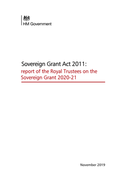 Sovereign Grant Act 2011: Report of the Royal Trustees on the Sovereign Grant 2020-21