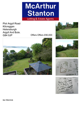 Plot Argyll Road Kilcreggan Helensburgh Argyll and Bute. G84 0JP Offers Offers £90,000