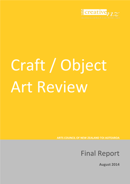 Craft/Object Art Review Final Report 2014