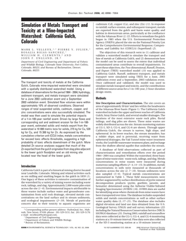 Simulation of Metals Transport and Toxicity at a Mine-Impacted Watershed: California Gulch, Colorado