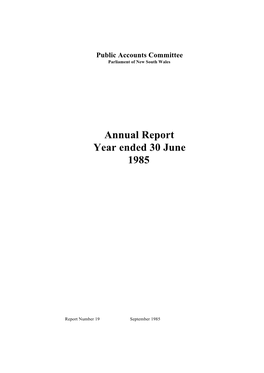 Annual Report Year Ended 30 June 1985