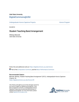 Student Teaching Band Arrangement