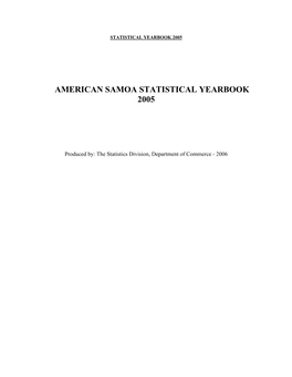 American Samoa Statistical Yearbook 2005