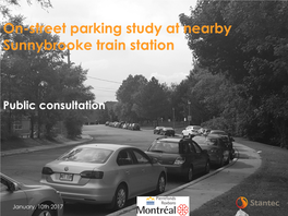 On-Street Parking Study at Nearby Sunnybrooke Train Station