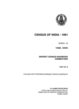 District Census Handbook, Coimbatore, Part XII-B, Series-23