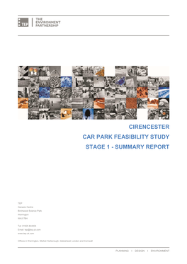 Cirencester Car Park Feasibility Study Stage 1 Report