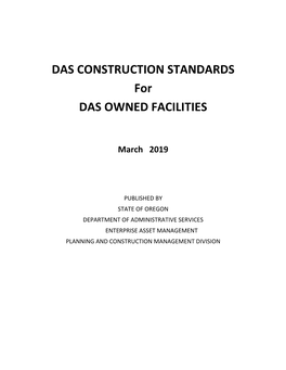 DAS CONSTRUCTION STANDARDS for DAS OWNED FACILITIES