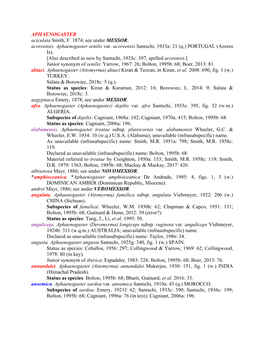 APHAENOGASTER Aciculata Smith, F. 1874; See Under MESSOR