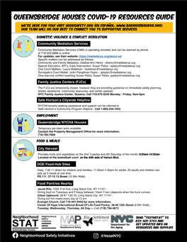 Queensbridge Houses Covid-19 Resources Guide