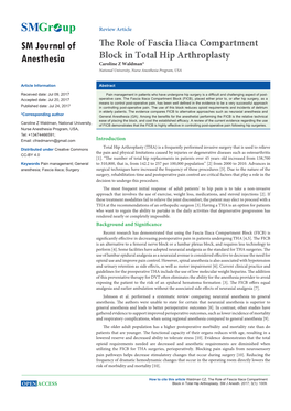 The Role of Fascia Iliaca Compartment Block in Total Hip Arthroplasty