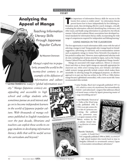 Analyzing the Appeal of Manga: Teaching Information Literacy Skills