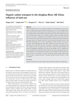 Organic Carbon Transport in the Songhua River, NE China: Influence of Land Use