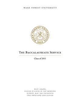 The Baccalaureate Service