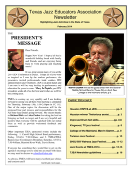 February 2014 Newsletter