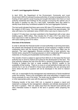 2. and 8. Land Aggregation Scheme in April 2010, the Department of The