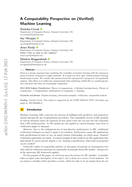 A Computability Perspective on (Verified) Machine Learning