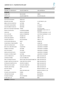 Adfest 2019 : Participants List