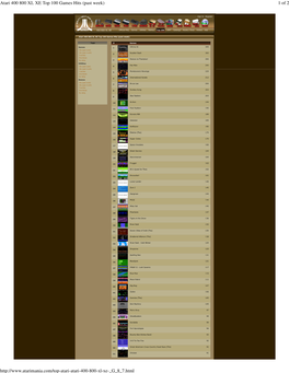 Atari 400 800 XL XE Top 100 Games Hits (Past Week) 1 of 2