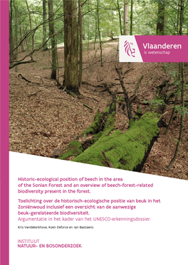 Historic-Ecological Position of Beech in the Area of the Sonian Forest and an Overview of Beech-Forest-Related Biodiversity Present in the Forest