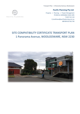 SITE COMPATIBILITY CERTIFICATE TRANSPORT PLAN 1 Panorama Avenue, WOOLOOWARE, NSW 2230