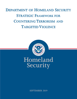 Strategic Framework for Countering Terrorism and Targeted Violence