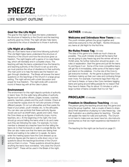 FREEZE! Hierarchy and Teaching Authority of the Church LIFE NIGHT OUTLINE