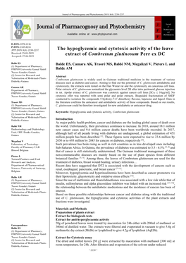 The Hypoglycemic and Cytotoxic Activity of the Leave Extract Of