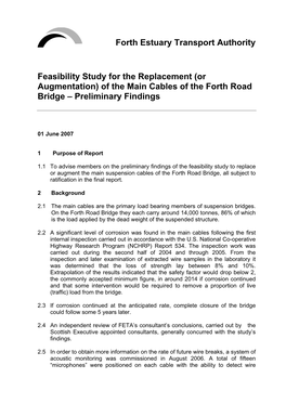 Forth Estuary Transport Authority Feasibility Study for The