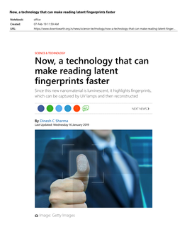 Now, a Technology That Can Make Reading Latent Fingerprints Faster