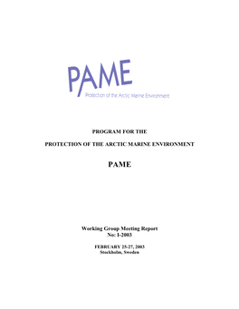 PAME I 2003 Meeting Report