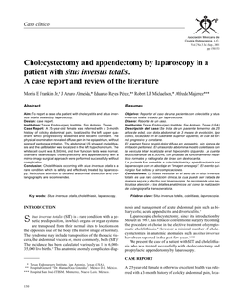 Cholecystectomy and Appendectomy by Laparoscopy in a Patient with Situs Inversus Totalis