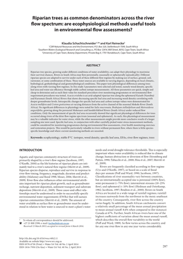 Riparian Trees As Common Denominators Across the River Flow Spectrum: Are Ecophysiological Methods Useful Tools in Environmental Flow Assessments?