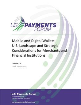 Mobile and Digital Wallets: US Landscape and Strategic