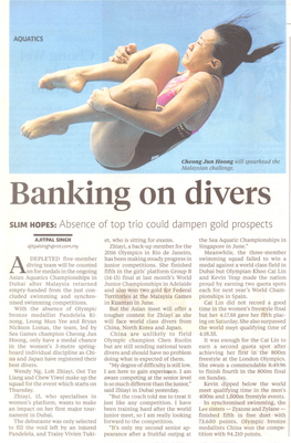 Banking on Divers SLIM HOPES: Absence of Top Trio Could Dampen Gold Prospects