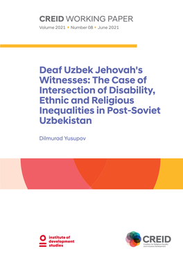 Deaf Uzbek Jehovah's Witnesses: the Case of Intersection of Disability, Ethnic and Religious Inequalities in Post-Soviet Uzbekistan