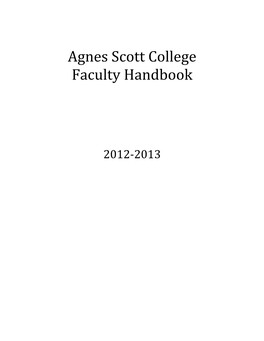 Agnes Scott College Faculty Handbook