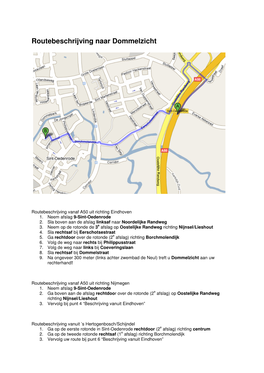 Routebeschrijving Naar Dommelzicht