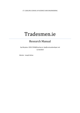 Tradesmen.Ie Research Manual