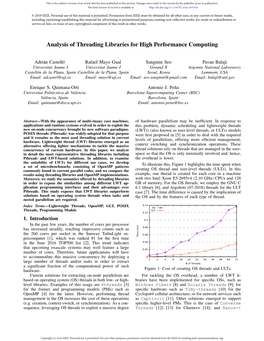 Analysis of Threading Libraries for High Performance Computing
